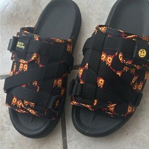 Sandals - Black and Orange